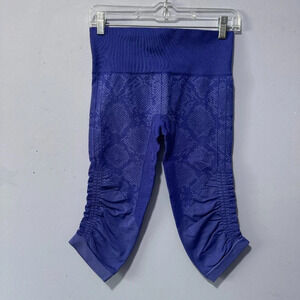 Lululemon Blue  Sapphire Blue Snake In the Flow Crop II Seamless Leggings Size 8